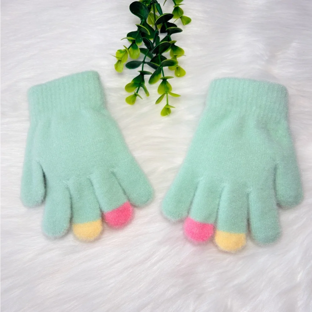 Cute Monster Character Kids Fuzzy Gloves